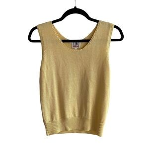 FIA ITALIA Vintage Handloomed Sleeveless Knit Tank Top Sweater Yellow S